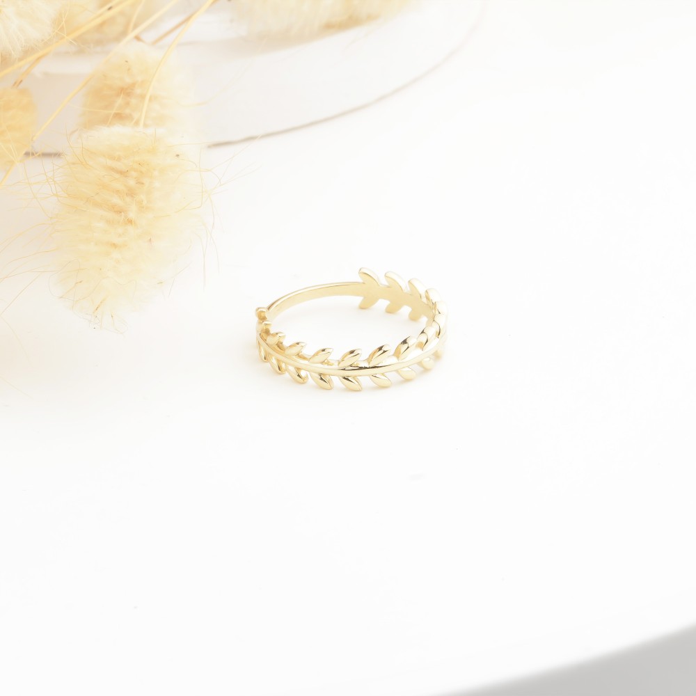 Glorria Altın Yaprak Yüzük