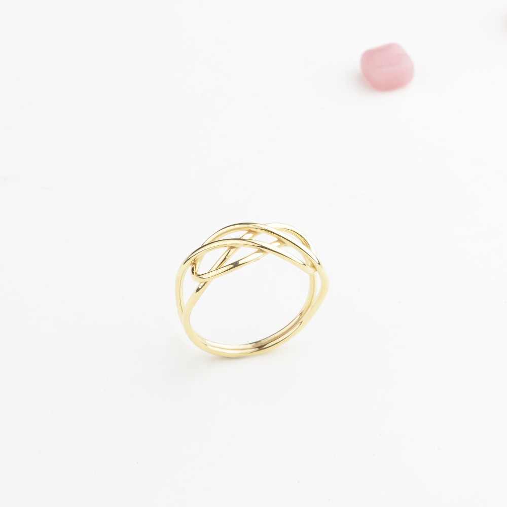 Glorria Altın Çapraz Çizgili Yüzük Glorria Altın Çapraz Çizgili Yüzük
