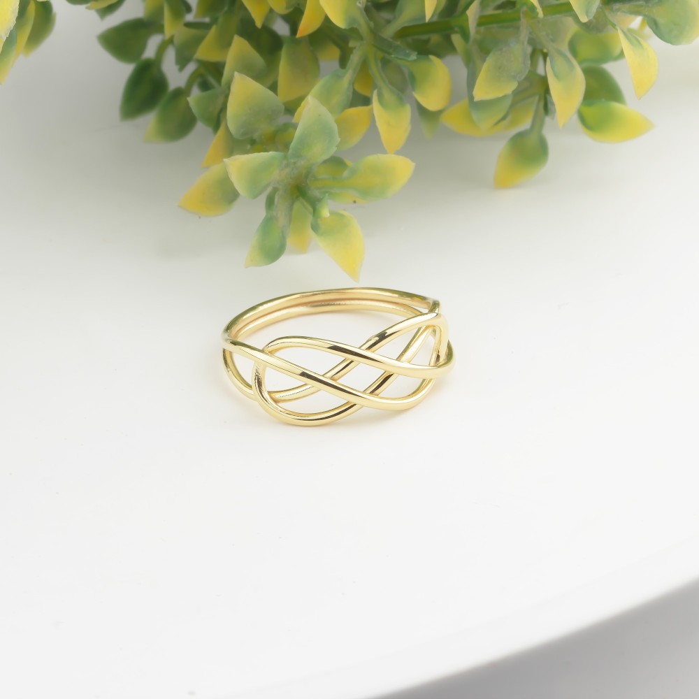 Glorria Altın Çapraz Çizgili Yüzük Glorria Altın Çapraz Çizgili Yüzük
