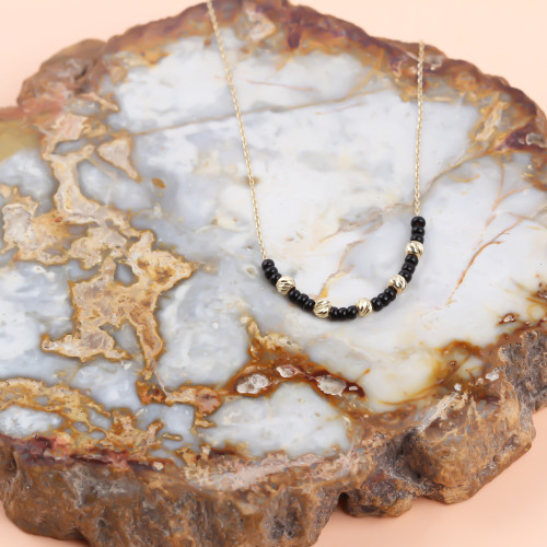 Glorria Altın Dorika Boncuk Kolye