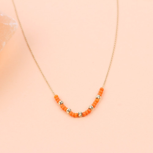 Glorria Altın Dorika Boncuk Kolye