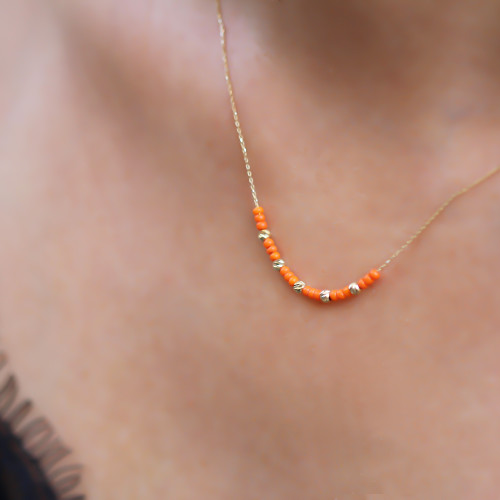 Glorria Altın Dorika Boncuk Kolye