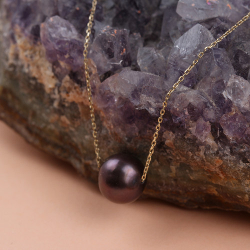 Glorria Altın Siyah İnci Kolye Glorria Altın Siyah İnci Kolye