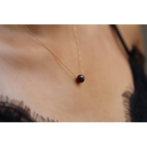 Glorria Altın Siyah İnci Kolye Glorria Altın Siyah İnci Kolye