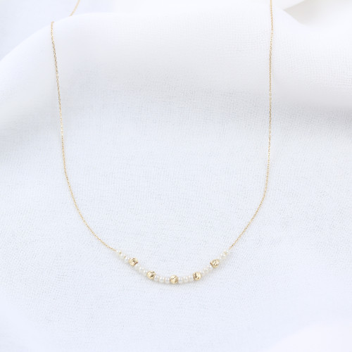 Glorria Altın Dorika Boncuk Kolye Glorria Altın Dorika Boncuk Kolye