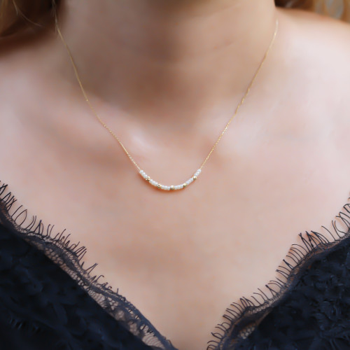 Glorria Altın Dorika Boncuk Kolye