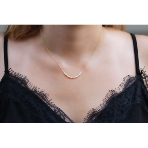 Glorria Altın Dorika Boncuk Kolye