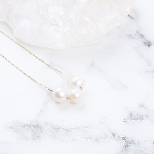 Glorria Altın 3 İncili Kolye Glorria Altın 3 İncili Kolye