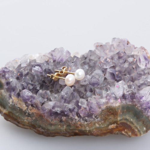 Glorria Altın İnci Küpe