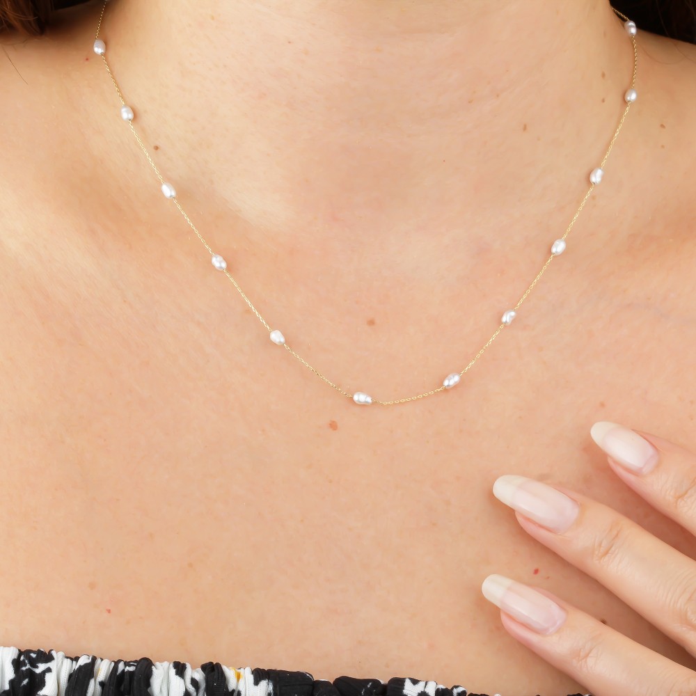 Glorria Altın İnci Kolye Glorria Altın İnci Kolye