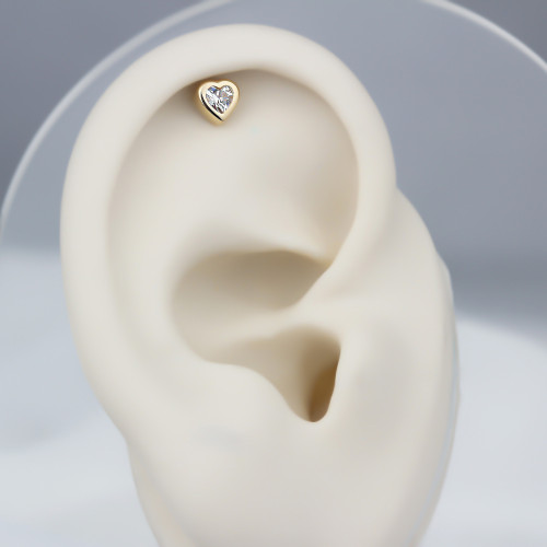Glorria Altın Kalp Helix Piercing Glorria Altın Kalp Helix Piercing