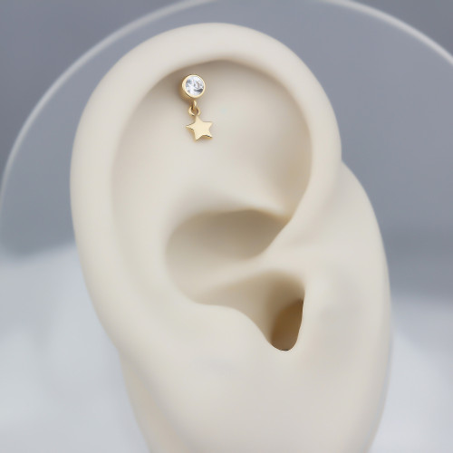 Glorria Altın Sallantı Tektaş Helix Piercing Glorria Altın Sallantı Tektaş Helix Piercing