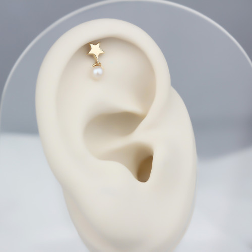 Glorria Altın İnci Yıldız Helix Piercing Glorria Altın İnci Yıldız Helix Piercing