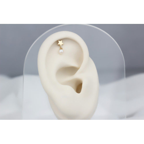 Glorria Altın İnci Yıldız Helix Piercing Glorria Altın İnci Yıldız Helix Piercing