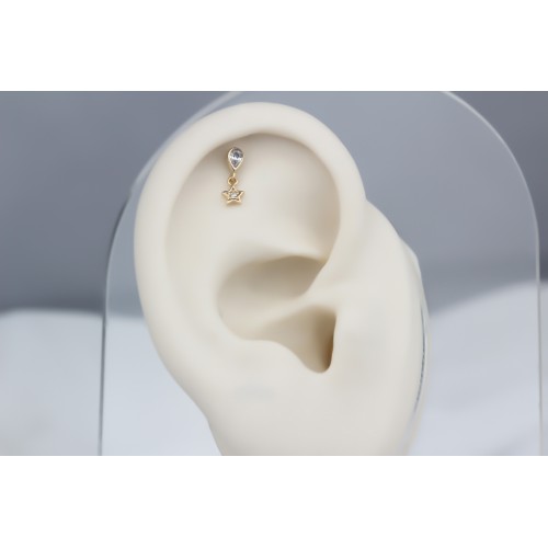 Glorria Altın Damla Sallantı Helix Piercing Glorria Altın Damla Sallantı Helix Piercing