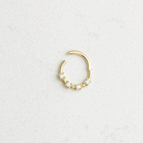 Glorria Altın Taşlı Halka Piercing Glorria Altın Taşlı Halka Piercing