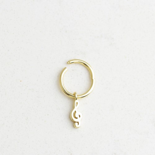 Glorria Altın Sol Anahtarı Halka Piercing Glorria Altın Sol Anahtarı Halka Piercing