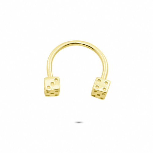 Glorria Altın Zar Yarım Halka Piercing Glorria Altın Zar Yarım Halka Piercing