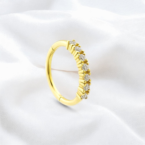 Glorria Altın 7 Taş Halka Helix Piercing