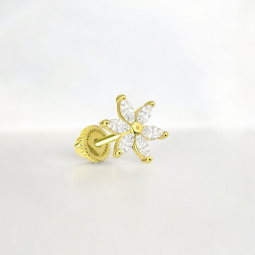 Glorria Altın Çiçek Helix Piercing