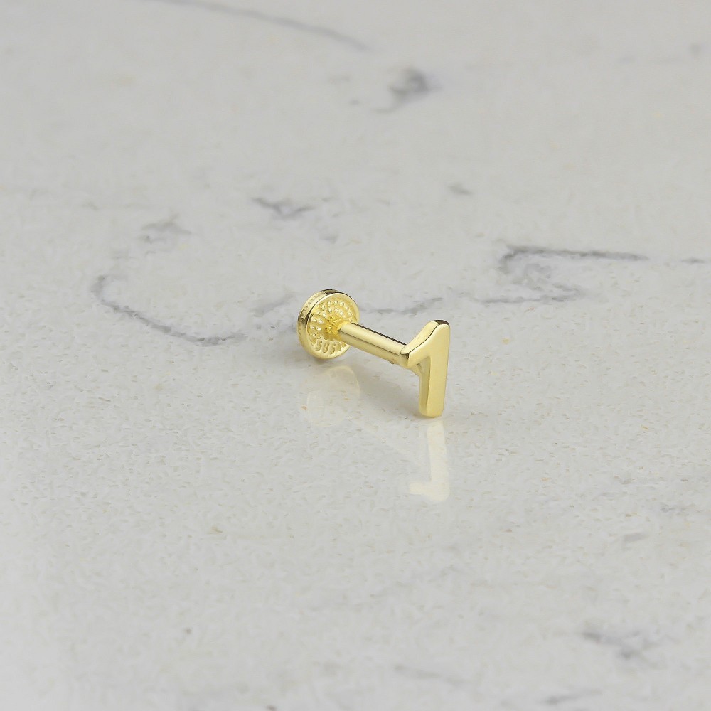 Glorria Altın 1 Rakam Tragus Piercing Glorria Altın 1 Rakam Tragus Piercing