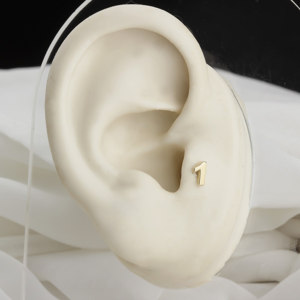 Glorria Altın 1 Rakam Tragus Piercing Glorria Altın 1 Rakam Tragus Piercing