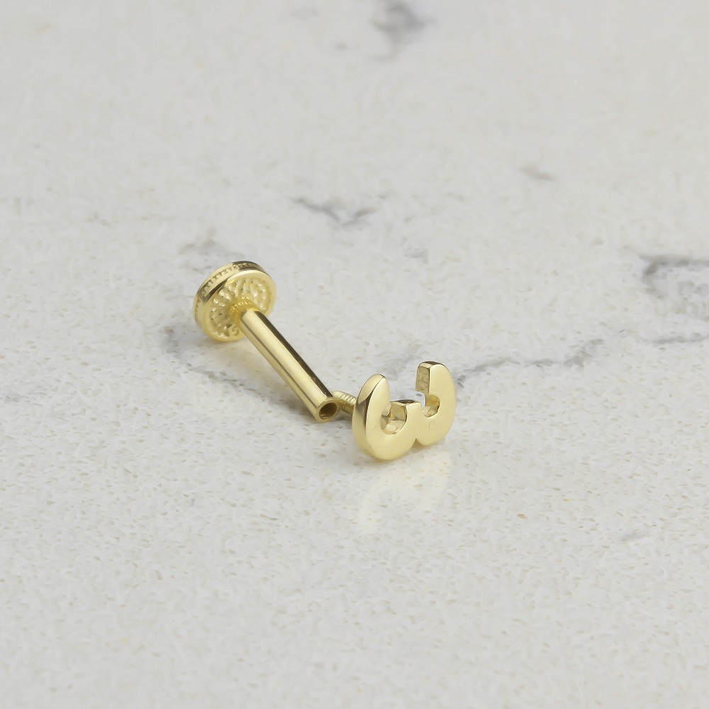 Glorria Altın 3 Rakam Tragus Piercing Glorria Altın 3 Rakam Tragus Piercing