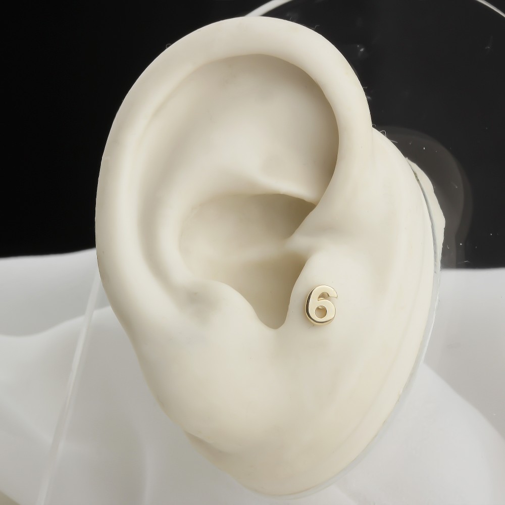 Glorria Altın 6 Rakam Tragus Piercing Glorria Altın 6 Rakam Tragus Piercing