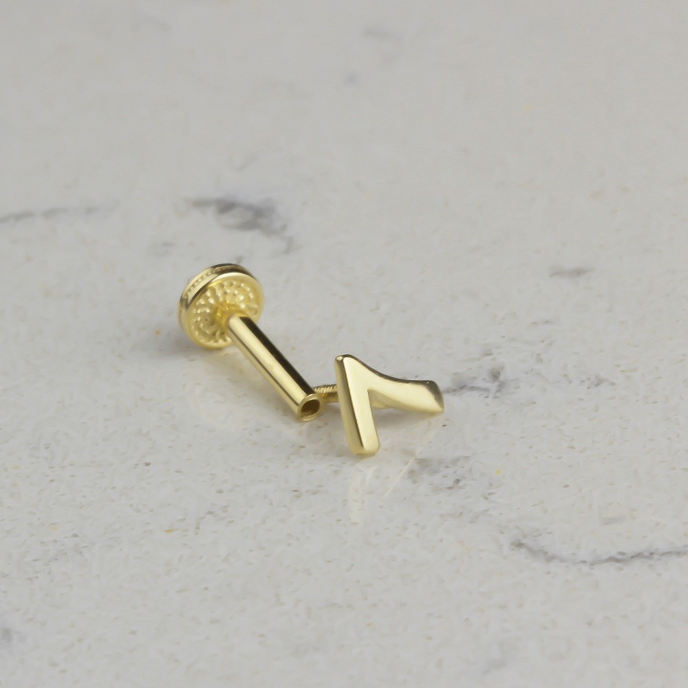 Glorria Altın 7 Rakam Tragus Piercing Glorria Altın 7 Rakam Tragus Piercing