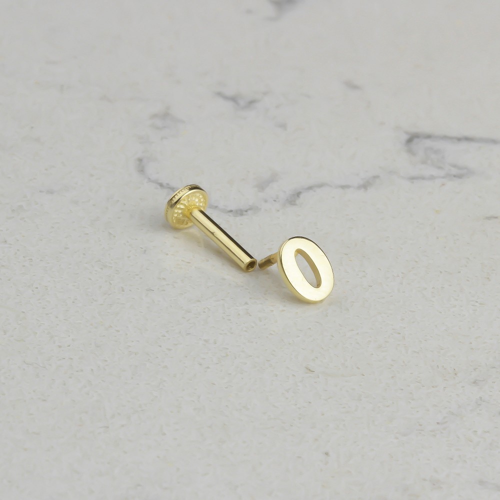 Glorria Altın 0 Rakam Tragus Piercing Glorria Altın 0 Rakam Tragus Piercing