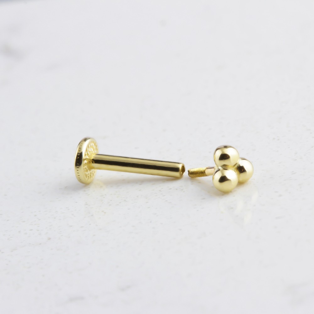 Glorria Altın 3 Top Tragus Piercing