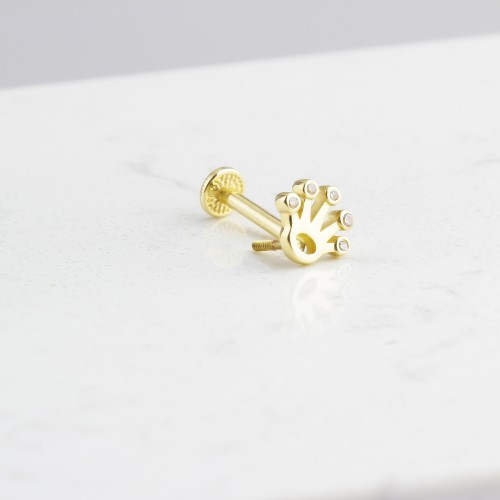 Glorria Altın Taç Tragus Piercing