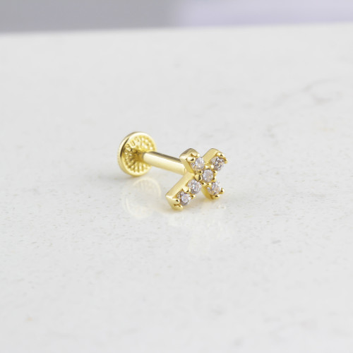 Glorria Altın Haç Tragus Piercing Glorria Altın Haç Tragus Piercing