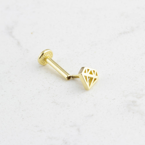 Glorria Altın Elmas Tragus Piercing Glorria Altın Elmas Tragus Piercing