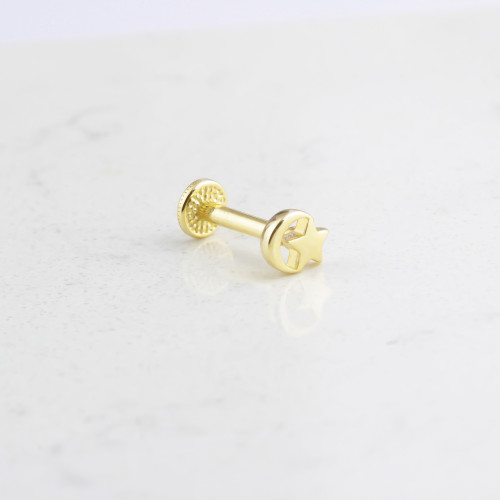 Glorria Altın Ay Yıldız Tragus Piercing Glorria Altın Ay Yıldız Tragus Piercing