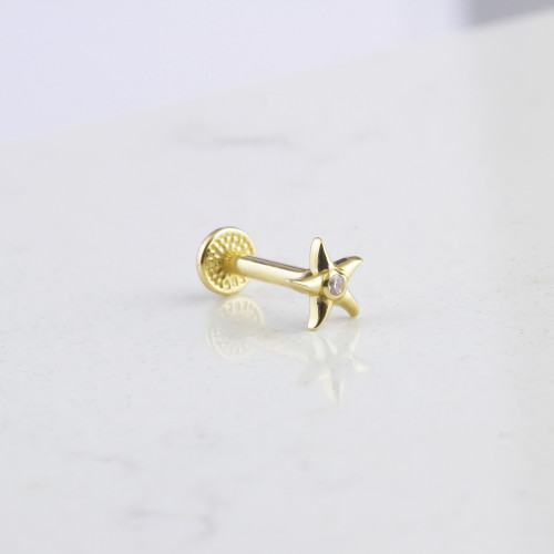 Glorria Altın Deniz Yıldızı Tragus Piercing Glorria Altın Deniz Yıldızı Tragus Piercing
