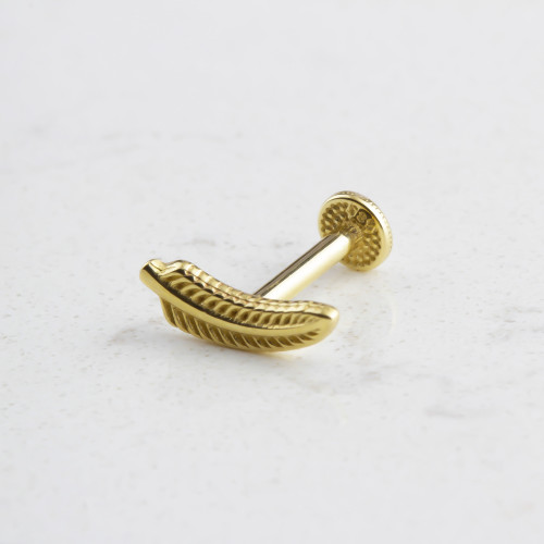 Glorria Altın Yaprak Tragus Piercing Glorria Altın Yaprak Tragus Piercing