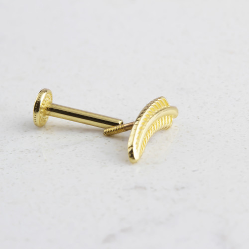Glorria Altın Yaprak Tragus Piercing Glorria Altın Yaprak Tragus Piercing