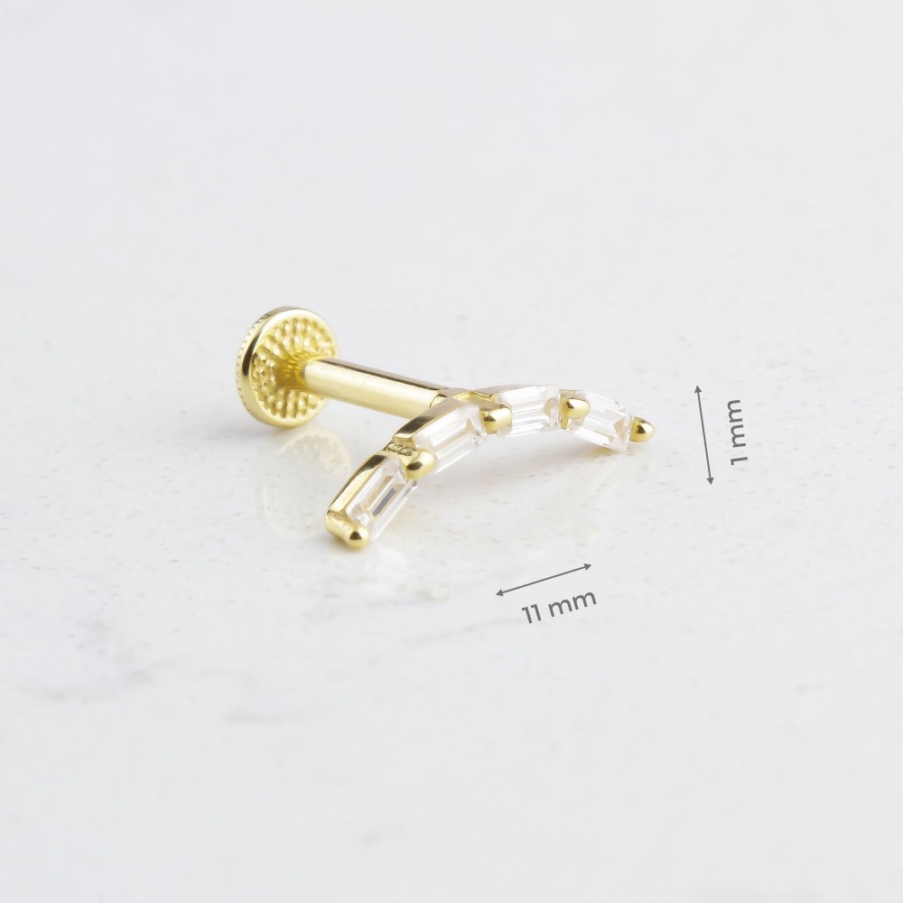 Glorria Altın Geometrik Tragus Piercing