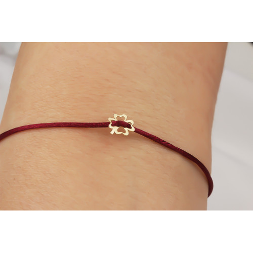 Glorria Altın Yonca İpli Bileklik