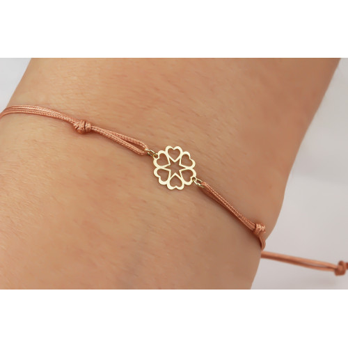 Glorria Altın Kalpli İpli Bileklik Glorria Altın Kalpli İpli Bileklik