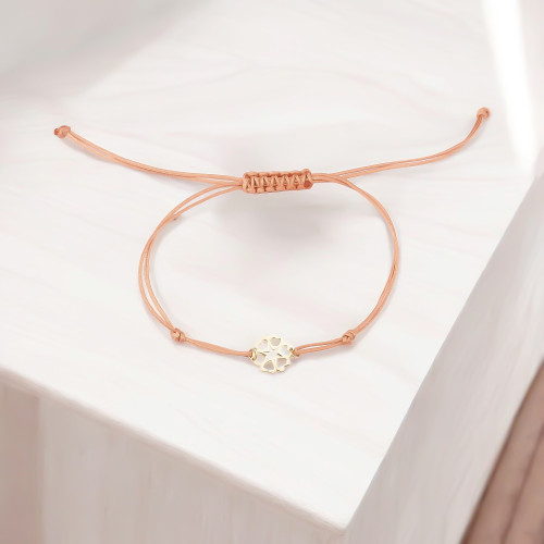 Glorria Altın Kalpli İpli Bileklik