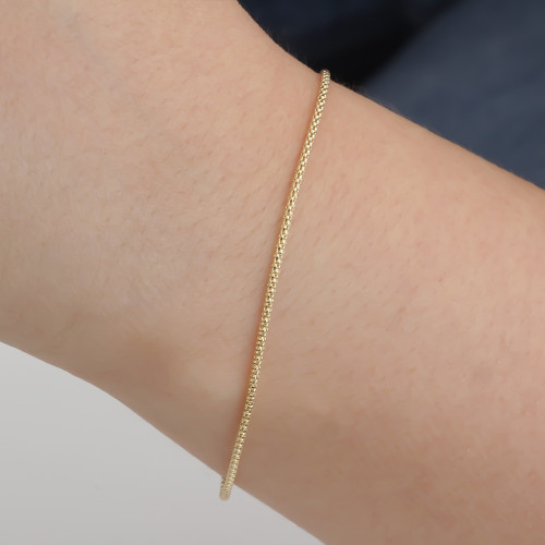 Glorria Altın 1,5 mm Popcorn Zincir Bileklik