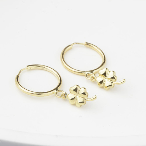 Glorria Altın Yonca Sallantı Küpe Glorria Altın Yonca Sallantı Küpe