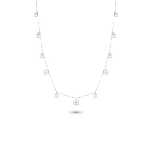 Glorria Altın Beyaz Papatya Şans Kolye