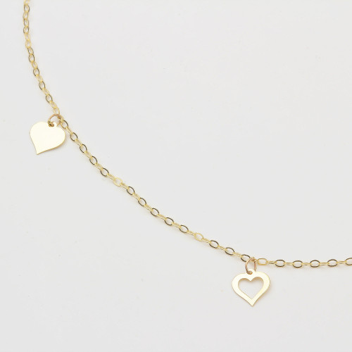 Glorria Altın Kalp Halhal