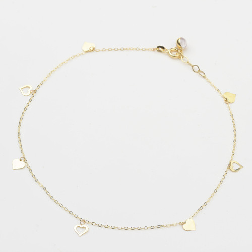 Glorria Altın Kalp Halhal