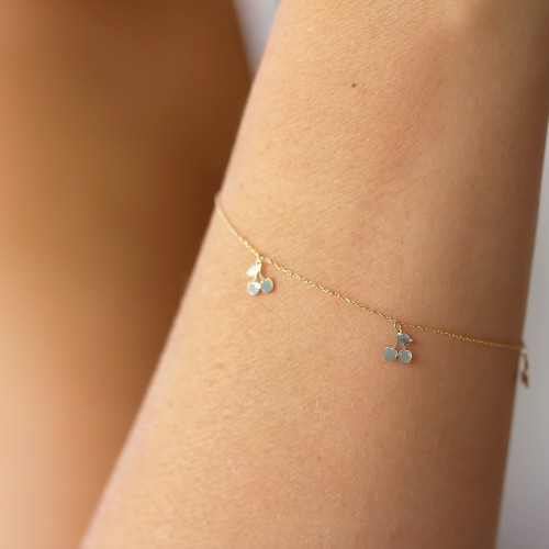 Glorria Altın Kiraz Bileklik