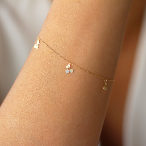 Glorria Altın Kiraz Bileklik