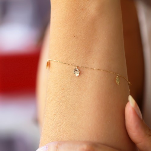 Glorria Altın Çilek Bileklik